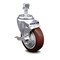 Service Caster 4 Inch Maroon Polyurethane Wheel Swivel 12mm Threaded Stem Caster with Brake SCC-TS20S414-PPUB-MRN-TLB-M1215 - alternate 4